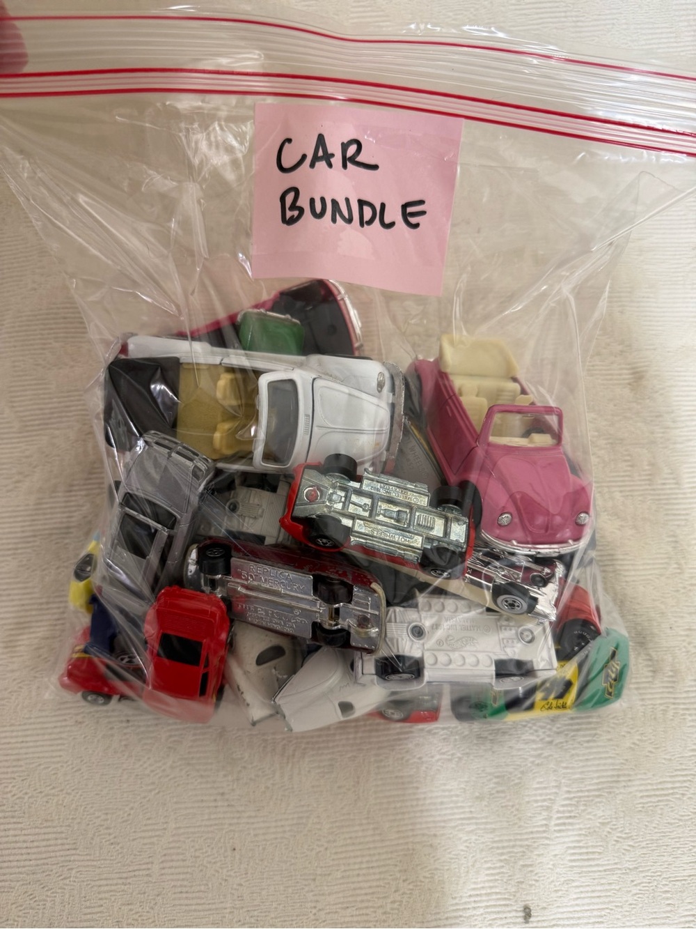 Bag of toy cars